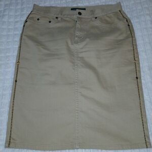 Lauren Ralph Lauren Khaki Pencil Skirt Sz 4 NWOT Cowgirl Western Chic